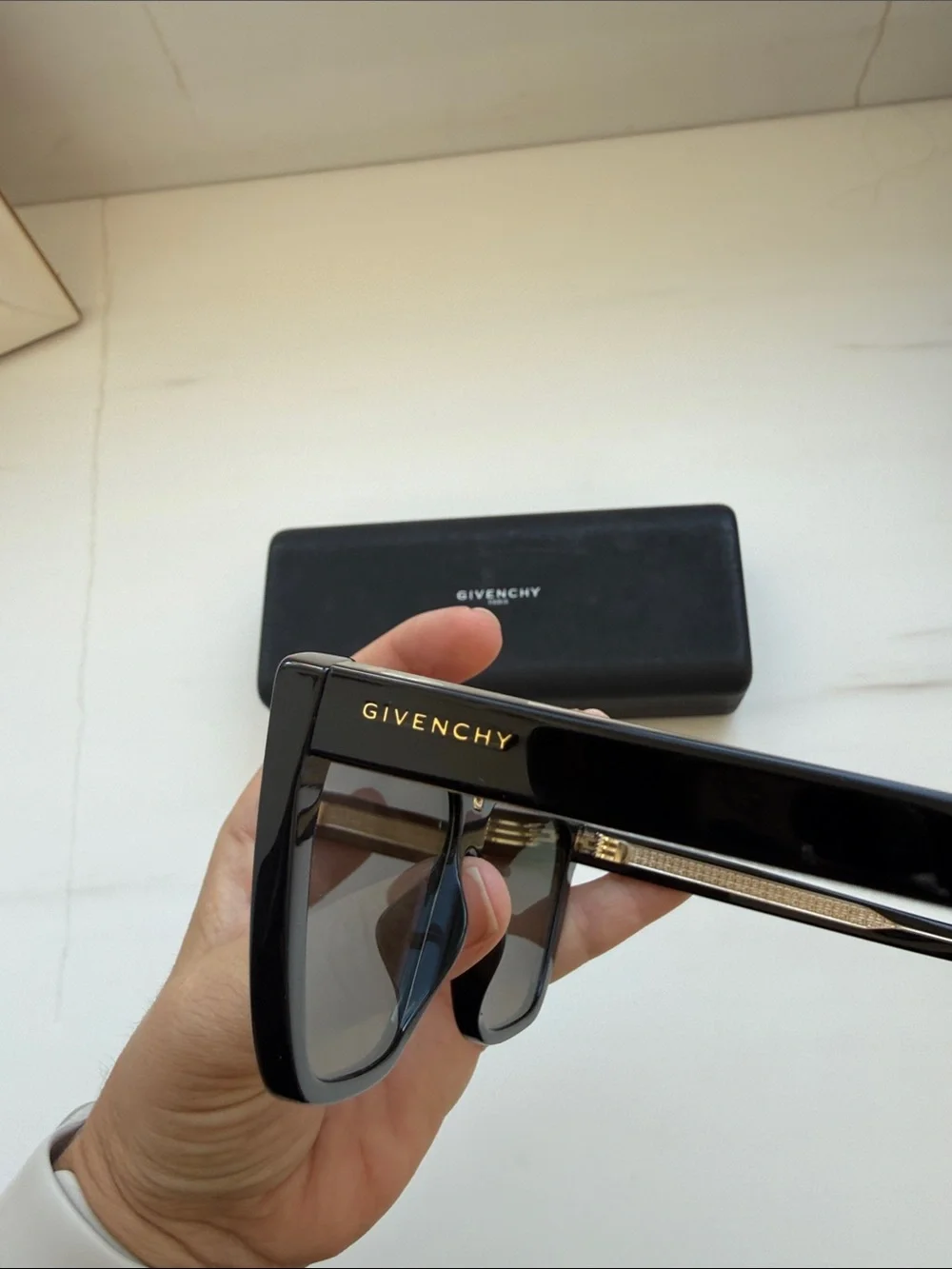 Givenchy Black Sunglasses with Gold Accents